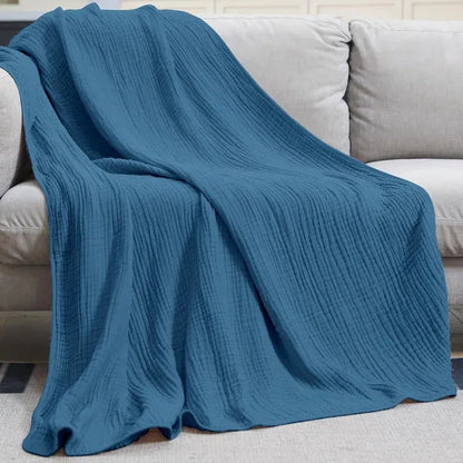 Muslin Throw Blanket – Soft Lightweight Cotton Blanket for Couch & Bed, Breathable, 6 Colours, 3 Sizes — photo 1