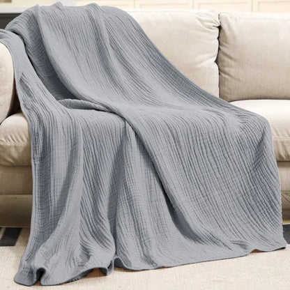 Muslin Throw Blanket – Soft Lightweight Cotton Blanket for Couch & Bed, Breathable, 6 Colours, 3 Sizes — photo 4