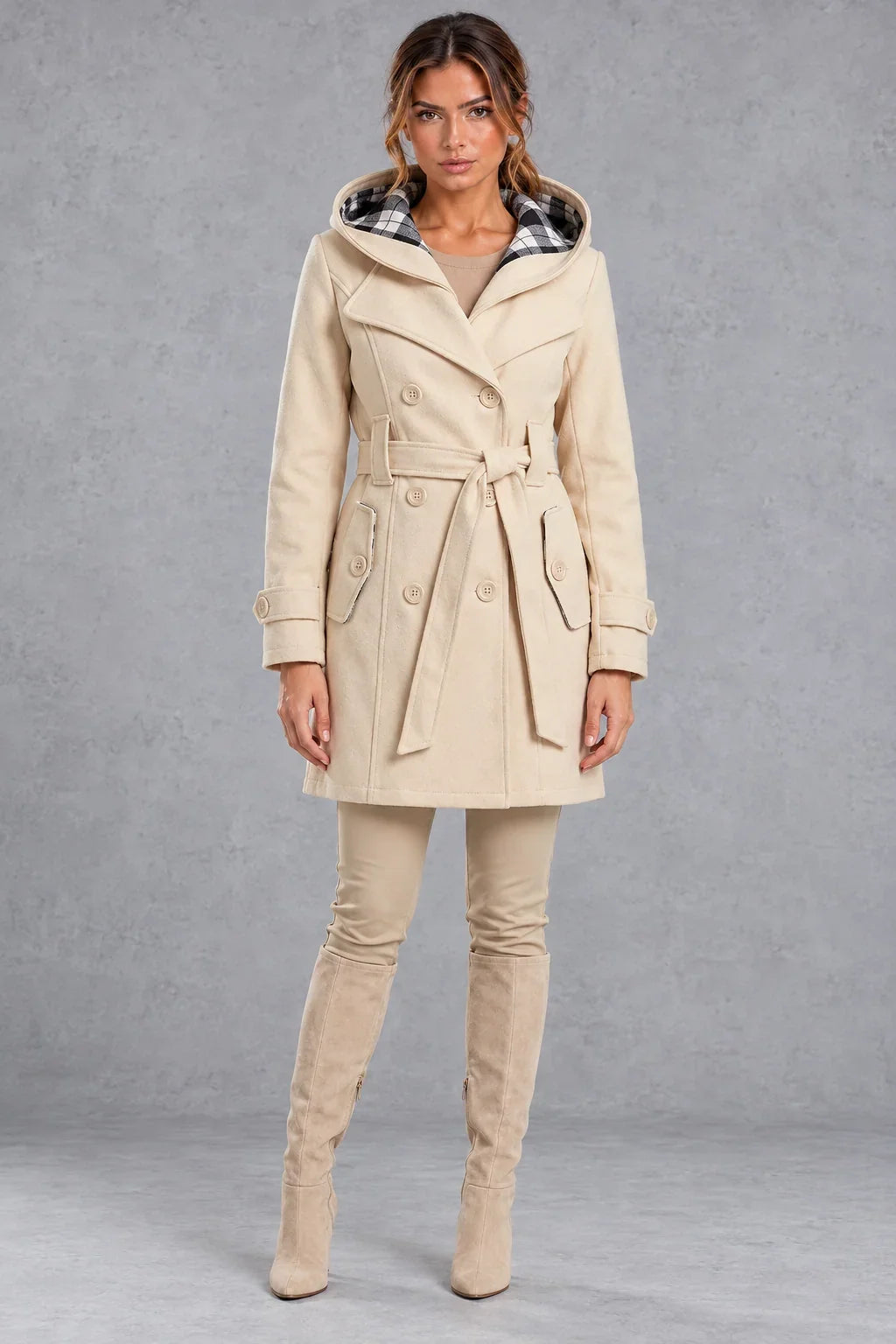 Trench Coat Women - Double-Breasted with Adjustable Belt — photo 5