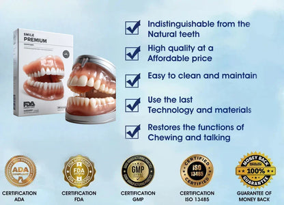 Unisex Personalized Full Dentures – Natural Look Ivory & White