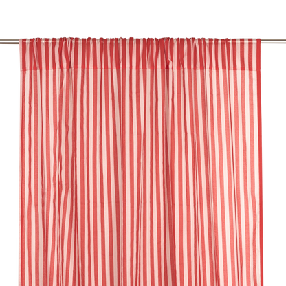 Nododinoz Wendy Sheer Voile Curtain in Red Stripes — photo 1