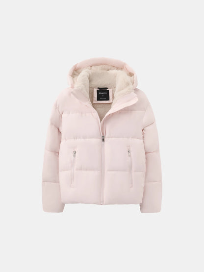 Women's Cropped Padded Puffer Jacket with Detachable Hood and Fleece Lining — photo 9