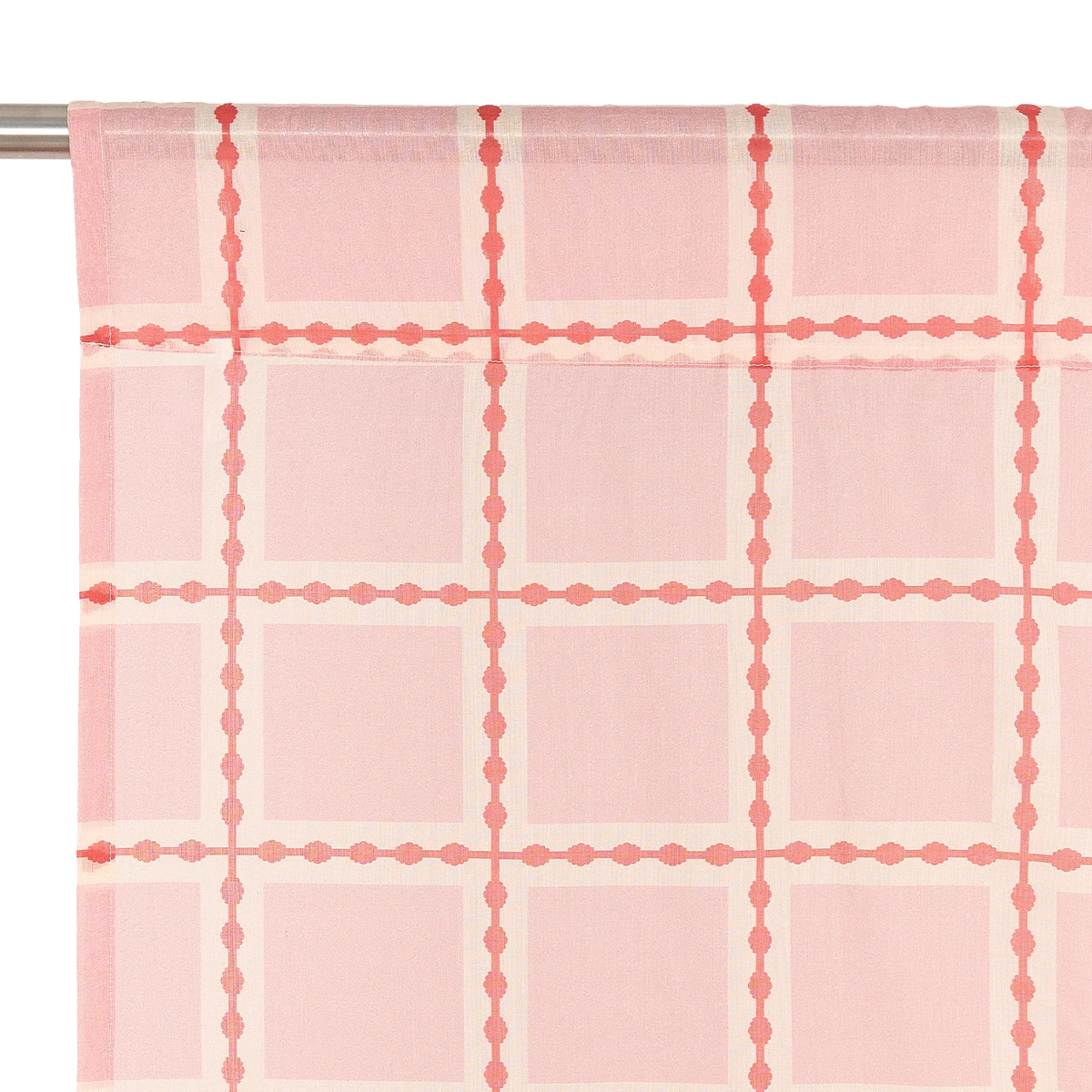Nododinoz Wendy Sheer Voile Curtain in Red Pink Mosaic — photo 2