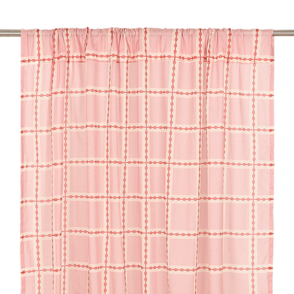 Nododinoz Wendy Sheer Voile Curtain in Red Pink Mosaic — photo 1