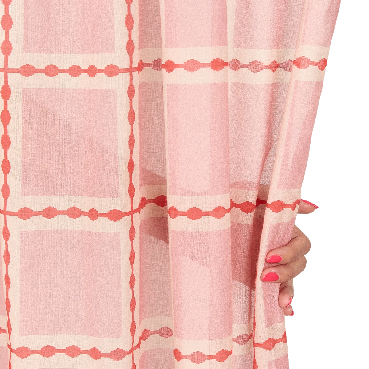 Nododinoz Wendy Sheer Voile Curtain in Red Pink Mosaic — photo 4