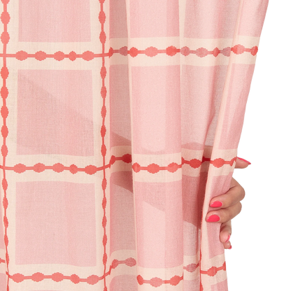 Nododinoz Wendy Sheer Voile Curtain in Red Pink Mosaic — photo 4