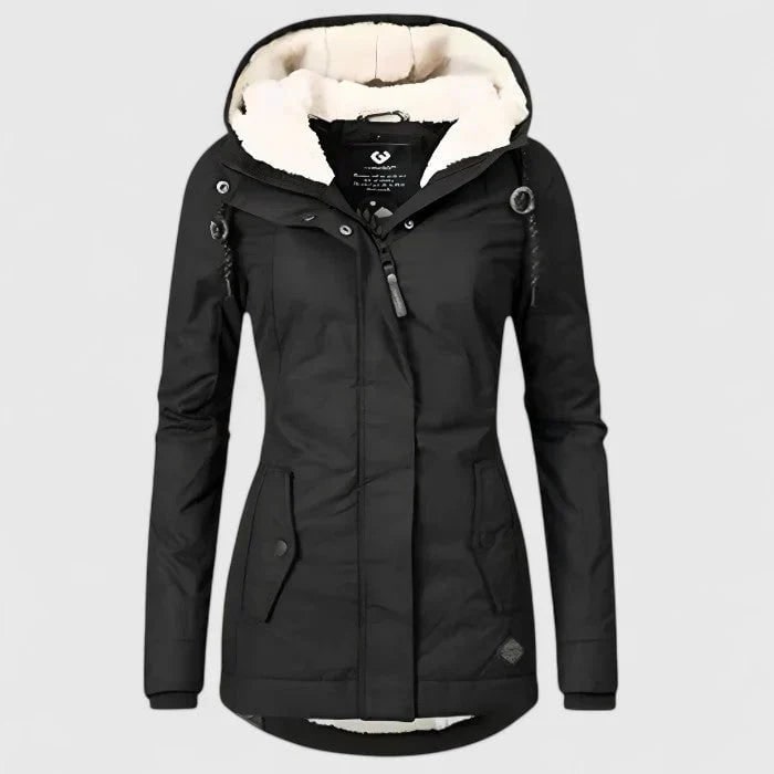 Women's Winter Jacket with Sherpa Fleece Lining Waterproof Hood and Fitted Waist — photo 1