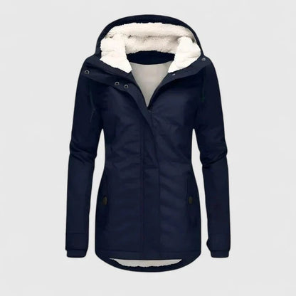 Women's Winter Jacket with Sherpa Fleece Lining Waterproof Hood and Fitted Waist — photo 2