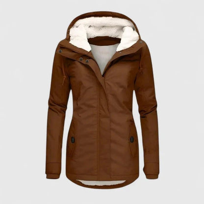 Women's Winter Jacket with Sherpa Fleece Lining Waterproof Hood and Fitted Waist — photo 3