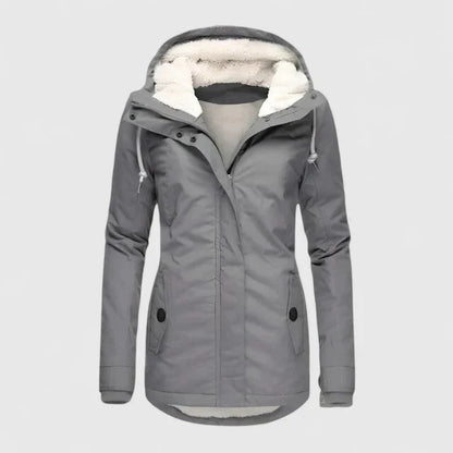 Women's Winter Jacket with Sherpa Fleece Lining Waterproof Hood and Fitted Waist — photo 6